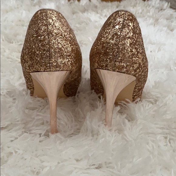 Rose Gold Glitter Stiletto with Metallic Heel - Picture 4 of 7